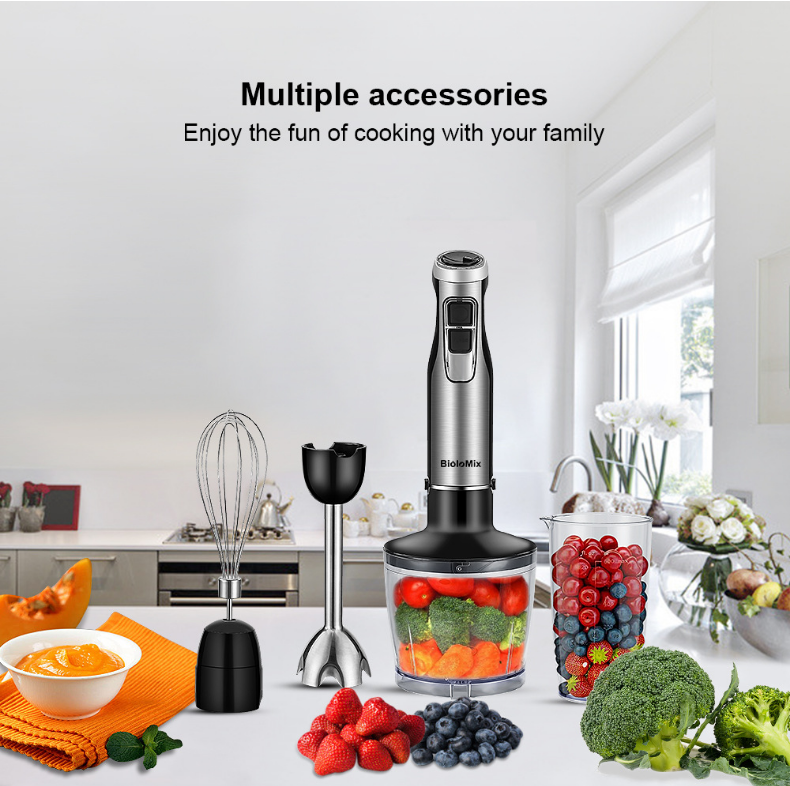 Smart Stick ー HANDMIXER SETお買得 4 in-1 Stainless Steel Immersion Kitchen Hand Stick Blender Mixer