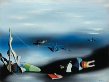 YVES TANGUY Surrealism Art Poster or Canvas Print "FEU COULEUR NO. 2"