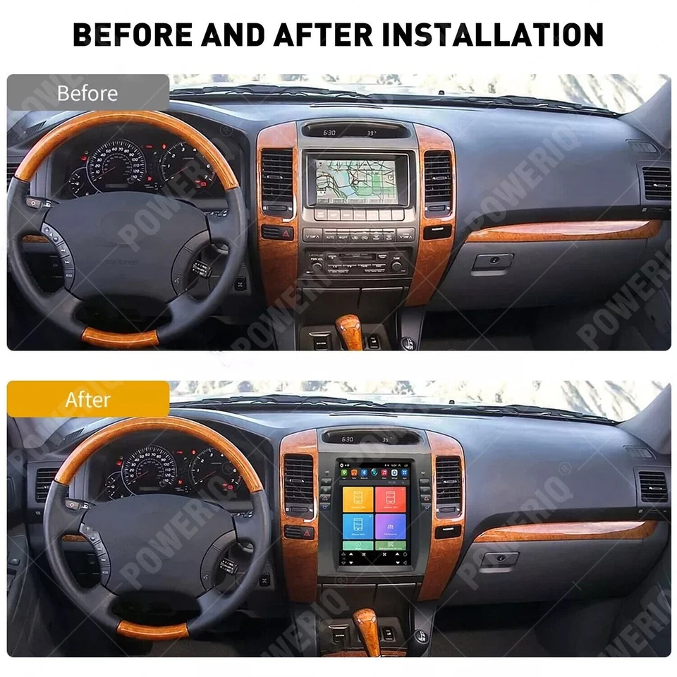 Radio de navegación GPS multimedia para automóvil estilo Tesla de 10,4" para Lexus GX470 2002-2009 Foto 2 de 4