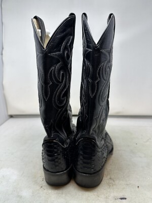 Dan Post Snake Skin Python Western Boots Cowboy Black Men display picture 3