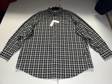 NWT's Roundtree & Yorke Gold Label Non Iron Green Multicolor Shirt 2XB 2XLB Big