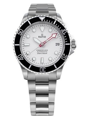 RATIO FreeDiver RTF047 Automatik Saphirglas Edelstahl Weiß Zifferblatt