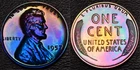 1957 PROOF Lincoln 1 One Cent TRULY STUNNING MONSTER Rainbow Toning (51-36)