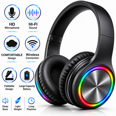 Audifonos Bluetooth 5.0 inalambricos Auriculares Para TV Juegos PC Gamer Gaming