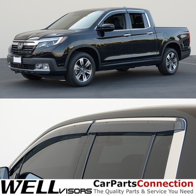 WellVisors Side Window Visors Ridgeline For 17-26 25 Door Deflectors Deflectors