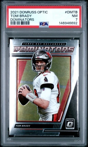 2021 PANINI DONRUSS OPTIC DOMINATORS #DMTB TOM BRADY PSA 7