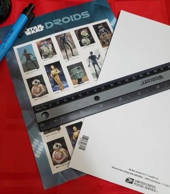 USPS Sheet of 20 First Class Letter Stamps Star Wars Droid