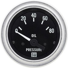 Stewart Warner 82304 Deluxe 2-116 In Elec Oil Pressure Gauge 0-80 Psi Stewart Warner 82304 Deluxe 2-116 In Elec Oil Pressure Gauge 0-80 Psi
