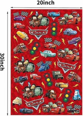 Pack of 5 sheets Disney Cars Gift Wrapping Paper 20" X 30"