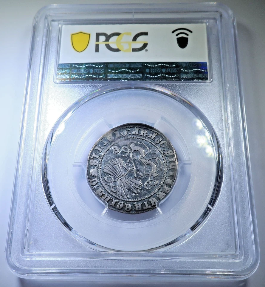 Moneda Antigua Colón 1 Real Español Fernando Isabel 1 Real PCGS XF-40 1400-1500s Foto 2 de 2