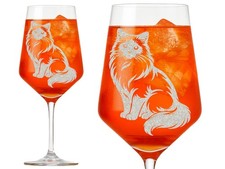 1x Weinglas Heilige Birma Katze Gravur 350 ml spülmaschinenfest 21 cm x 8 cm