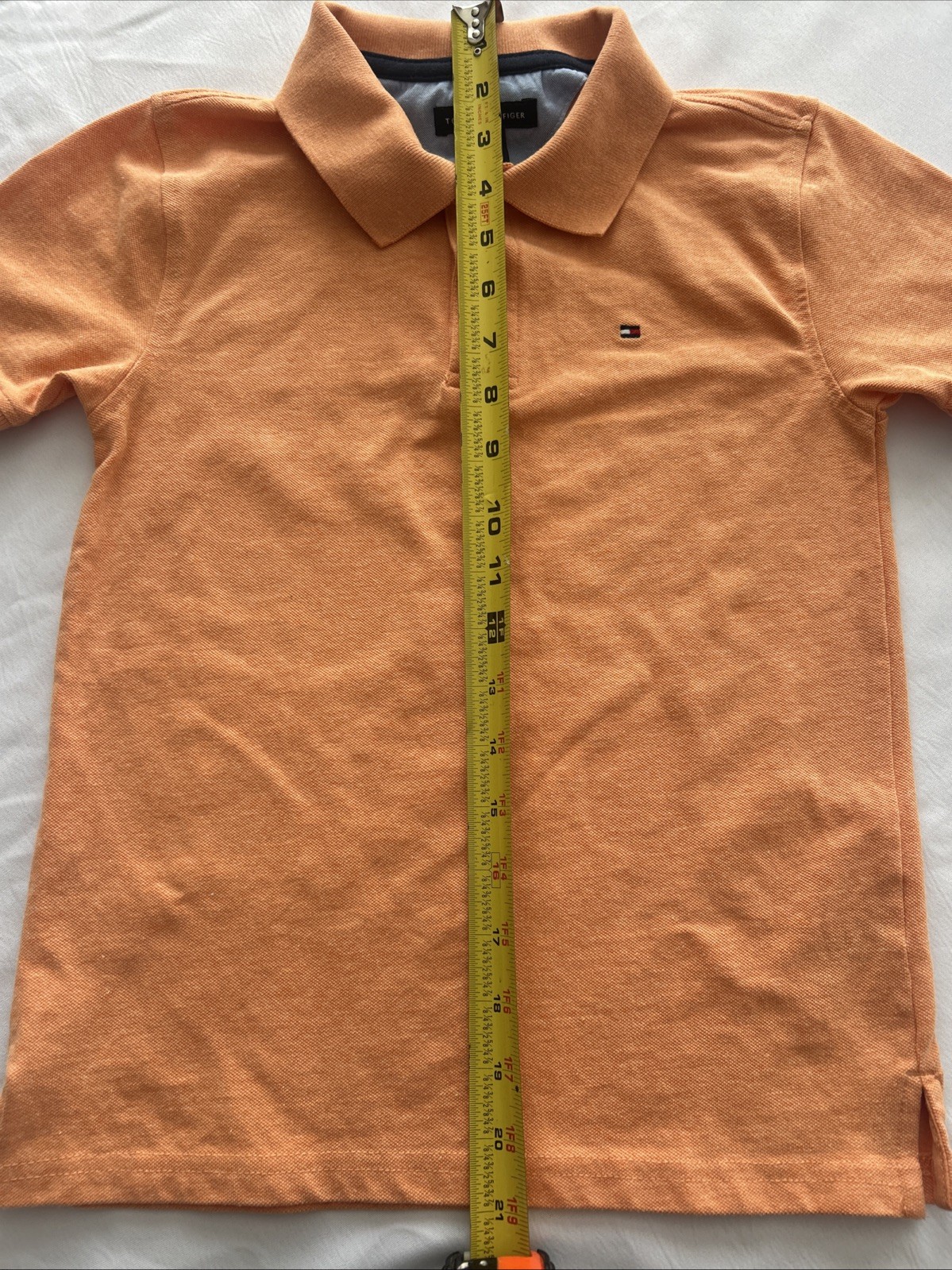 Tommy Hilfiger Classic Fit Polo Shirt Boys Size 8 Orange thumbnail 2