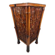 Vintage 1960s Bamboo and Rattan Umbrella or Stick Stand Holder