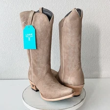 Lane Gallatin Womens Cowboy Boots 11 Latte Suede Cowgirl Western Mid Calf Tall
