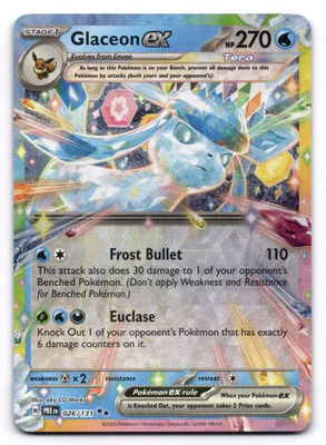 #ad #ad Glaceon ex NM 026 131 Prismatic Evolutions Pokémon TCG Holo $3.34