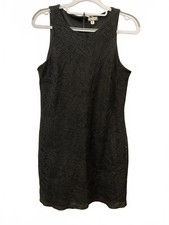 Eyeshadow Womens Black Sleeveless Lace Dress With Slip ZIP Back Size M