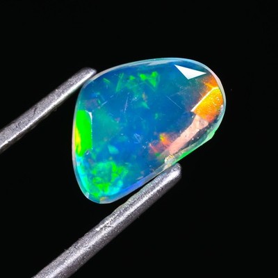 Natura Welo Fire Opal, Faceted Fancy Slice Ethiopian White Opal For jewelry