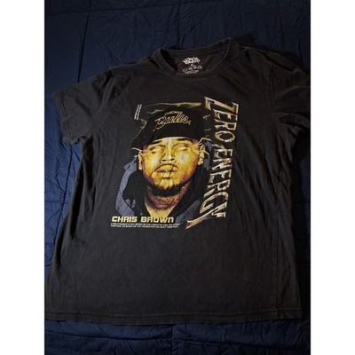 Chris Brown Zero Energy Graphic T-Shirt Black Chicago Bulls Hat XL 100% Cotton