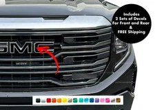 Front & Rear Emblem Letter Vinyl Decals For 2024 2025 2026 GMC Sierra 1500
