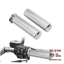 Motorcycle Handlebar Grips for 1" 25mm Hand Grips Aluminum Universal Fit Chrome