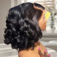 10 Inches Body Wave Lace Frontal Wig 100 Human Hair 13x4 Transparent Lace