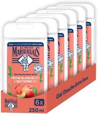 Petit Marseillais Gel Douche Extra Doux Pêche Blanche, Nectarine bio 6 x 250 ml