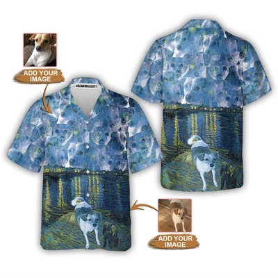 Custom Dog Hawaiian Shirt For Summer Custom Dog Starry Night Art Aloha Shirts Be