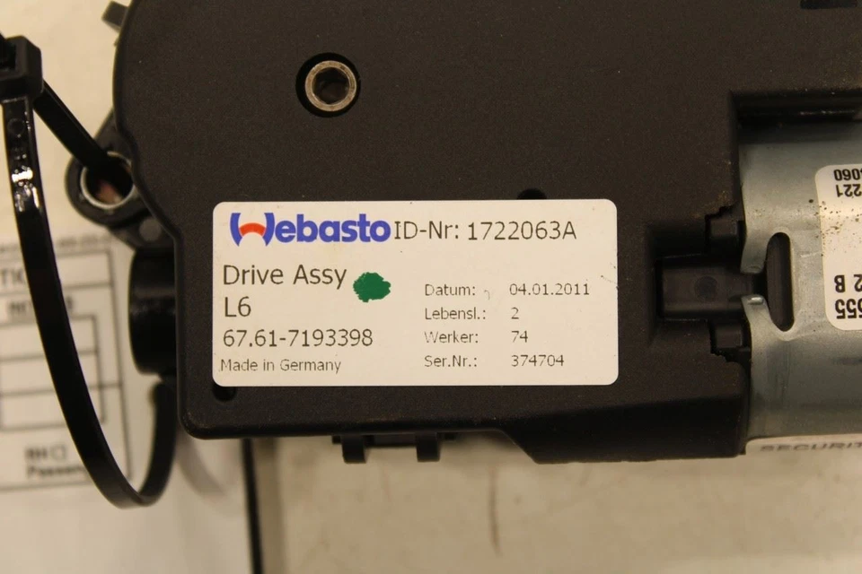 Motor de teto solar BMW 750Li xDrive 2010-2015 teto solar 67617316535 fabricante de equipamento original - Imagem 3 de 4