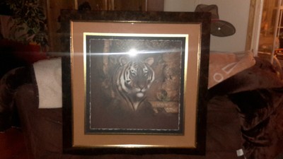 Pictures Good Condition Homco Home Interior Tiger Head 36 X 36 Decorative Collectibles