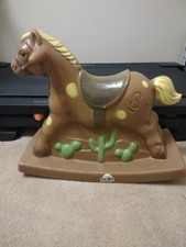 VINTAGE ROCKING HORSE TOY MOLDED PLASTIC DESERT RANCH