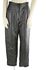 Vintage Lord  Taylor Black Leather Tapered Pants Size 8P