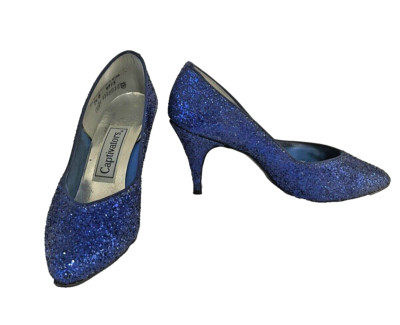 Women's party shoe blue sparkle pumps Captivators