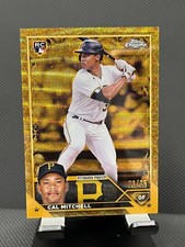 2023 Topps Chrome Gilded Cal Mitchell /75 Gold Wave Etch RC #148 Pirates