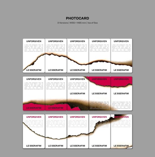 LE SSERAFIM 1st Studio Album [UNFORGIVEN] BLOODY ROSE CD+Book+P.Card+Poster+etc - Bild 6 von 15