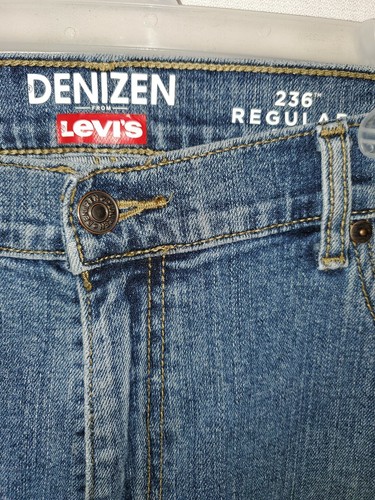 Mens Levi's Denizen 236 Jeans Size 40 x 30 regular fit medium wash blue jeans - Picture 3 of 6