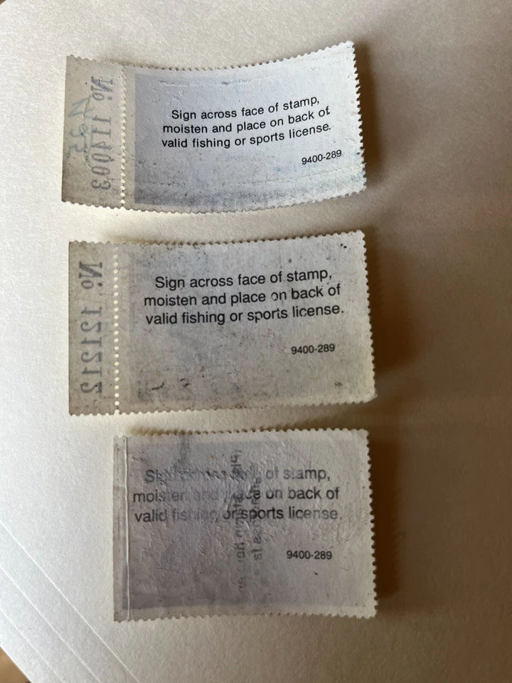 1992 1993 1994 WISCONSIN - State Trout Fishing Stamp - Image 2 of 2