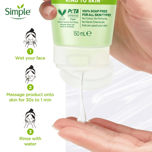 Limpiador facial refrescante X2 SIMPLE Kind To Skin - 150 ml - Imagen 9 de 12