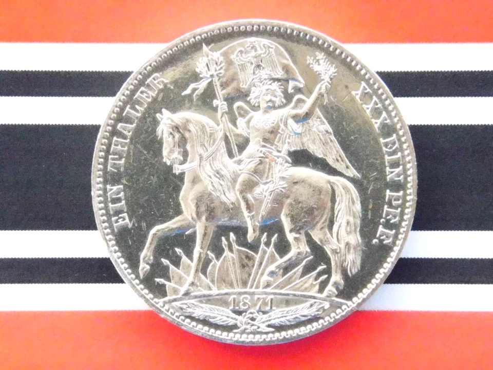 THALER 1871 B SAXONY ALBERTINE Johann Victory over France Silver GERMAN Coin UNC - Image 4 of 4