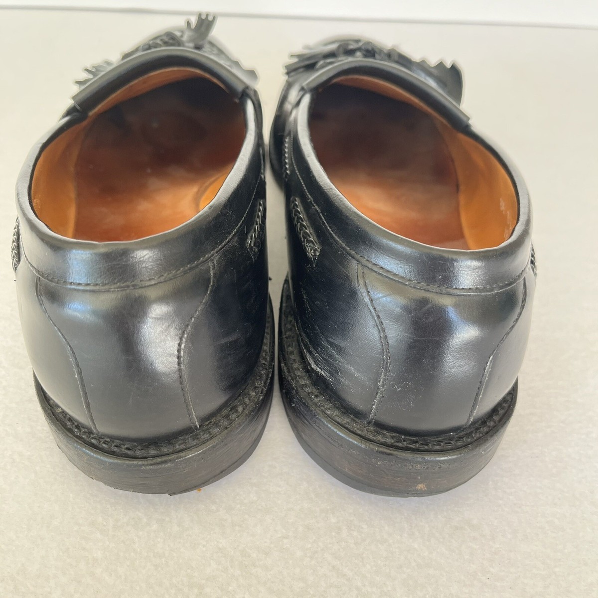 Allen Edmonds \'Cody\' Black Leather  Dress Loafer Woven Detail &Tassels S 14 EUC ALLEN EDMONDS  main image 4