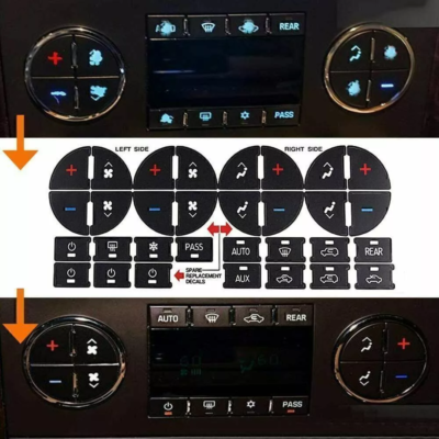 #ad 2X AC Dash Button Repair Kit Decal Stickers For Chevrolet GMC Tahoe US SHIPPING $0.99