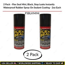 2 Pack - Flex Seal Mini, Black, Stop Leaks InstantlyWaterproof Rubber Spray On