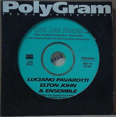 Elton John Luciano Pavarotti Ensemble Live Like Horses Promo Single Cd Brazil Ebay