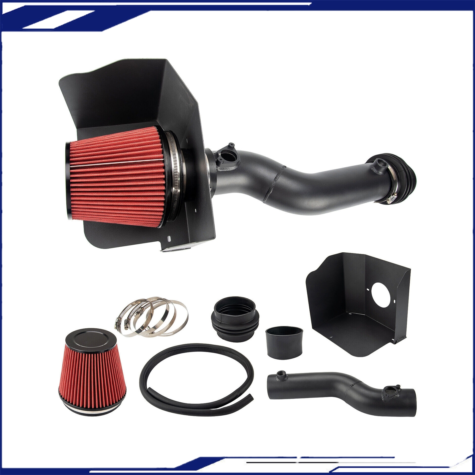 Cold Air Intake System Kit + Heat Shield For Toyota Tacoma 2016-23 3.5L Red