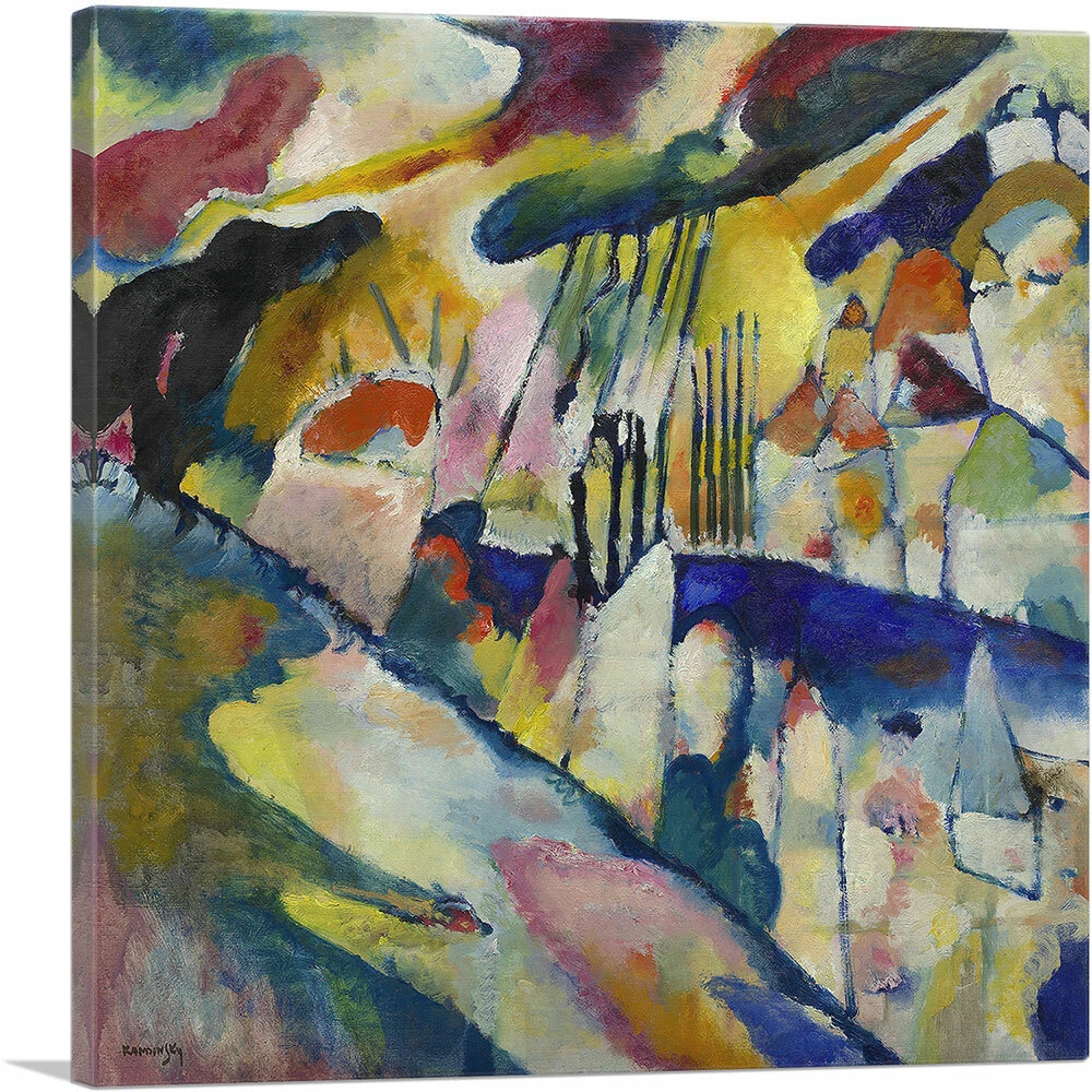 ARTCANVAS Landscape with Rain 1913 Canvas Art Print by Wassily