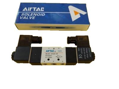 Airtac Solenoid Valve (From Taiwan), Model 4V22008, 24VDC, NPT Thds, USA Stock