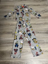 Super Mario Kart Grey Long-Sleeve Pyjama PJ Top & Bottom Set for Boys, Size 8