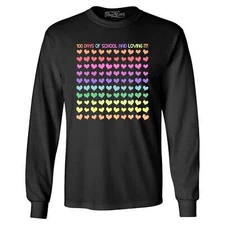 100 Days of School Long Sleeve 100Hearts Shirts
