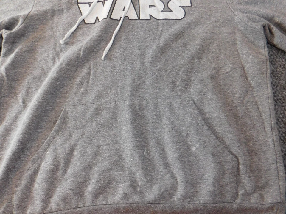 Star Wars Mens Hoodie Extra Large Gray Pullover stretch graphic movies - Image 4 of 4