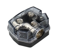 0/1 Gauge In 2X0 Gauge Out Car Power/Ground Distribution Block Black PD-05B-0GA