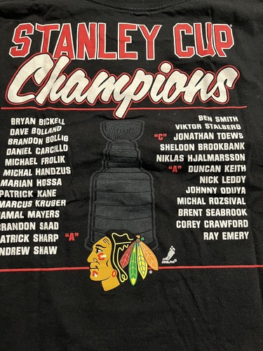T-shirt Chicago Blackhawks 2013 Stanley Cup Champs Reebok NHL Hokej XL Nowy bez metki - Zdjęcie 6 z 6
